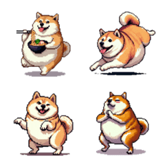 Pixel art Iyo fat shiba emoji