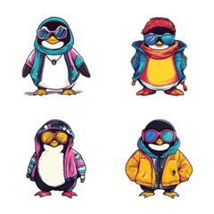 อิโมจิไลน์ Cute Pop Penguin Emojis