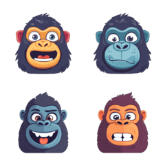 Pop Gorilla Face Emojis 01