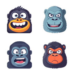 Pop Gorilla Face Emojis 02