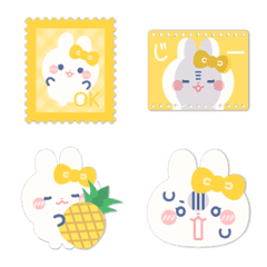 Yellow ribbon rabbit emoji 6