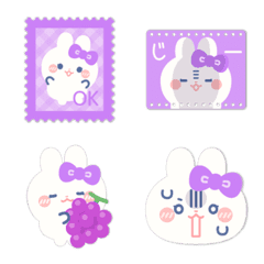 Purple ribbon rabbit emoji 6