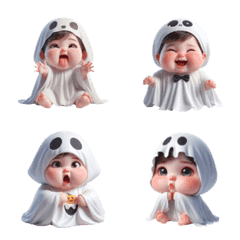 Little Baby Halloween Ghost Emoji