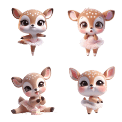 Cute Deer in Ballet Dress Emoji