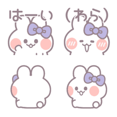 Purple ribbon rabbit emoji 7