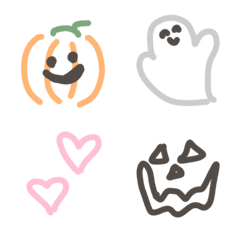 Hand written Halloween emojis.