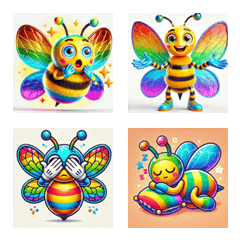 Colorful Bee Expressions