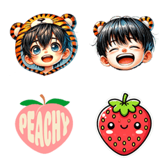 Tiger, strawberry and tiger emojis