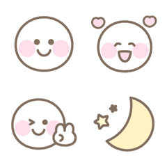 Pastel simple face emoji