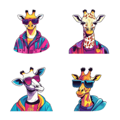 Pop Cool Giraffe Emojis