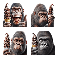 Gorilla chocolate soft serving emoji