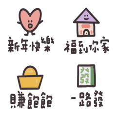 帶點可愛的諧音梗 新年快樂表情貼