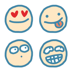 Funny and cute emoticons(blue)