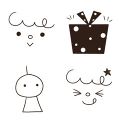 Cute Nordic style monotone move Emoji2