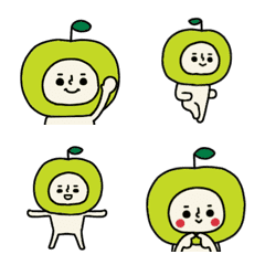 moving Green Apples Emoji no characters