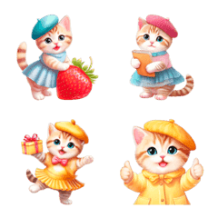 Chubby Kitten Emoji Beret/Meet-up