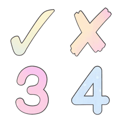 Numbers emoji : pastel cute <3 vol.1