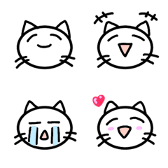 Daily life of a white cat (emoji)