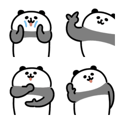 Smiling panda gesture emoji