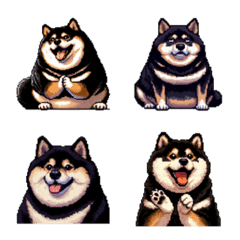 feeding the fire black shiba dog emoji