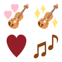 Violin and musical notes emoji