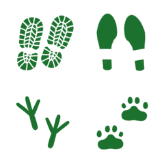 Cute footprints.Animal footprint-green