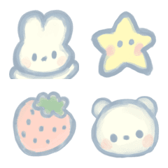 Pastel color cute emojis.