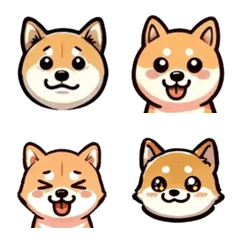 Various types of Shiba Inu Emoji