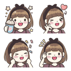 Cute and playful girl Emoji2