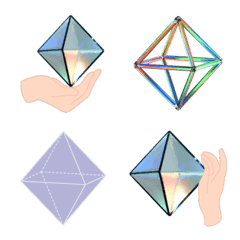 Geometric Octahedron Emoji for Unique