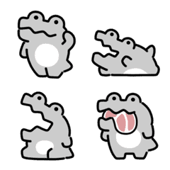 Monochrome crocodile animated emoji