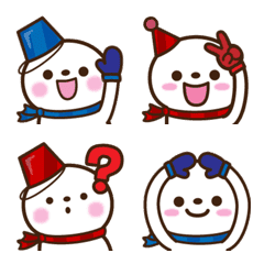 Red and blue set. Snowman Emoji ver.5