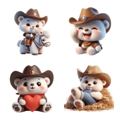 Cool Cowboy Bear Emoji