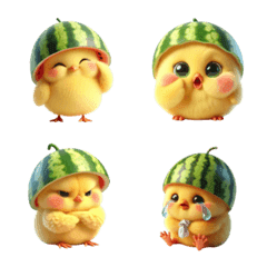 Yellow Chicken With Watermelon Rind Hat