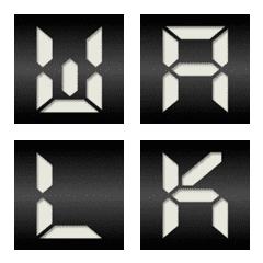 Connected Inverted LCD Style Alphabet