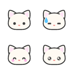 White Cat*emoji*short-haired