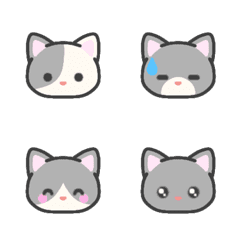 Gray Cat*emoji*short-haired