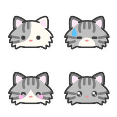 Silver Tabby Cat*emoji*long-haired