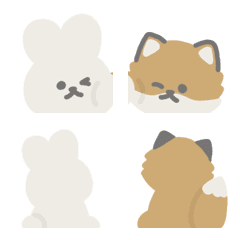 Rabbit and fox everyday emoji.