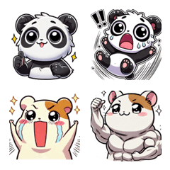 Emotional Panda and Hamster Emojis