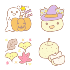 Soft pastel emoji Halloween and autumn