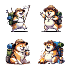 Pixel art climber fat shiba emoji