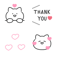 Simple white cat emoji set