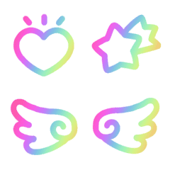 Colorful emoji in rainbow colors