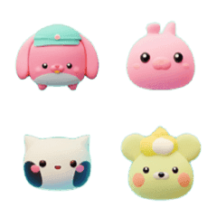 3D Cute Head Dog Bear Cat Pig Panda 02