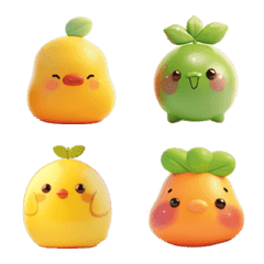 Cute Food Fruits man Apple Lemon Potato