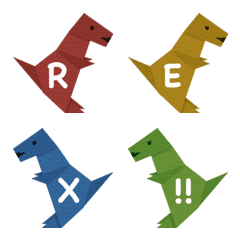 อิโมจิไลน์ Origami Connected Dinosaurs Alphabet