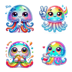 Colorful Jellyfish Emojis