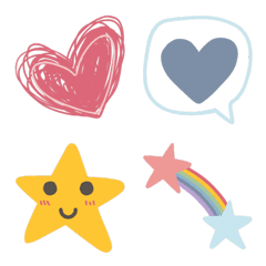 Cute emoji with hearts and stars