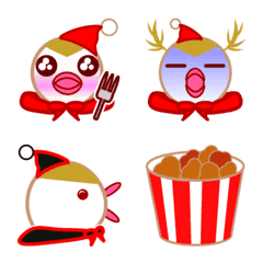 bird christmas emoji (cinnamon sparrow)